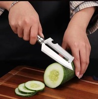 Couteau éplucheur multifonctionnel 3-en-1 en acier inoxydable, durable et écologique, pour légumes et fruits, outil de cuisine - Vente chaude