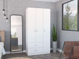 Armario moderno de 3 puertas y 2 cajones, diseño de dormitorio, muebles de dormitorio al por mayor, precio de armario - Product Image 2