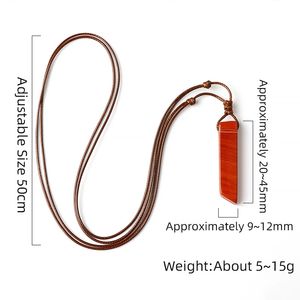 Ручной работы из натурального камня, розового кварца, неправильный прямоугольник, исцеляющий необработанный камень, янтарный аметистовый кристалл, узловатая опора, ожерелье - Product Image 5