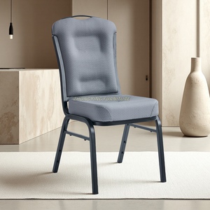 Silla de banquete de alta densidad y alta elasticidad, respaldo cómodo, diseño de hierro portátil para entrada de Hotel, comedor, uso en dormitorio al aire libre - Product Image 5