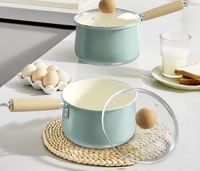 Bas prix poignée unique cuisson des aliments pot à soupe mini casseroles en émail ustensiles de cuisine en émail pot à lait avec poignée unique