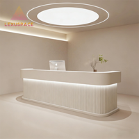 Bureau de réception moderne en bois écologique pour salon de beauté, spa, hôtel, salle de sport, salon de manucure, mobilier commercial