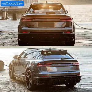 High Quality MSY Dual Carbon Fiber Body Kit With Front Bumper Side Skirts And Rear Lip Spoiler Suitable For Audi Q8/RS Q8