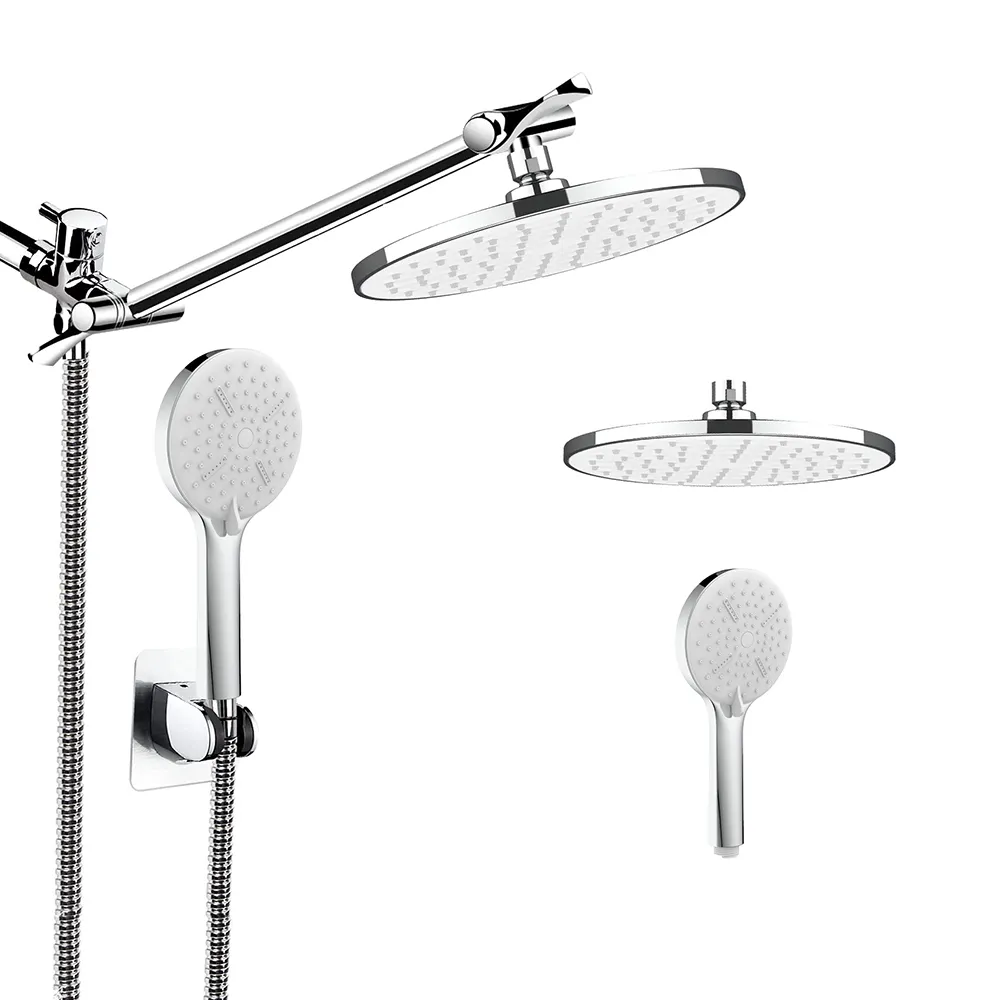 Shower Head Combo,9 Inch High Pressure Rain Shower Head with Adjustable Extension Arm and Handheld