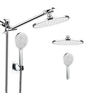 Cabezal de Ducha Combinado de Alta Presión y Ahorro de Agua de 9 Pulgadas con Brazo Extensible Ajustable Cromado, Diseño Moderno, 3 Años de Garantía - Product Image 1