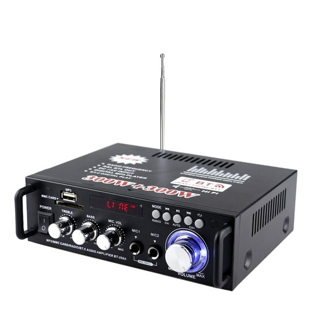 Loudspeaker Power Amplification Card U Disk Radio 12V220V Power Amplifier BT-298A