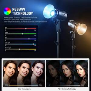 Pour NEEWER 150W Mini Lampe Vidéo RGB COB MS150C LED RGBWW Contrôle 2.4G/APP Éclairage Continu pour Photographes de <span class=keywords><strong>Studio</strong></span> - Product Image 3