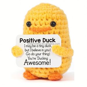 Emotional Positive Crochet Duck Inspirational Support Handmade Funny Birthday <b>Gifts</b> for Friend Retirement Farewell Leaving <b>Gift</b> - Product Image 4