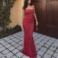 Robe longue moulante vintage pour femme, col carré, taille haute, ourlet à volants, sans manches, décontractée d'été, 100% coton