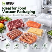 Sacs sous vide lisses pour aliments, pochettes sous vide PA PE Nylon haute barrière pour viande, fruits de mer, fromage, aliments surgelés