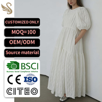 Robe à volants blancs sur mesure OEM ODM