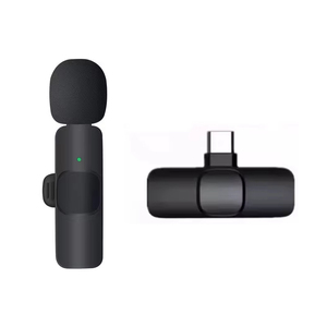 Micrófono Lavalier estéreo inalámbrico K9, entrevista en vivo, <span class=keywords><strong>Mini</strong></span> micrófono de solapa con cancelación de ruido para exteriores, micrófono Lavalier de solapa con Clip - Product Image 6
