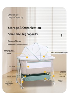 Cuna Portátil de Metal para Bebé, Plegable, Altura Ajustable, Se Conecta a una Cama Grande, Anti-Vuelco, Cama Anti-Derrames de Leche - Product Image 6