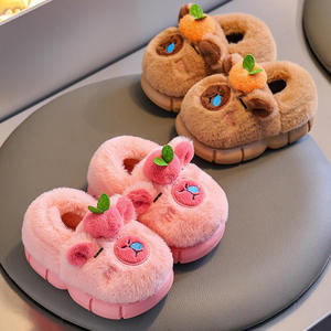 Chaussures décontractées d'hiver pour bébés, garçons et filles, pantoufles d'intérieur chaudes et antidérapantes en coton à bout fermé pour les tout-petits - Product Image 1