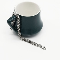 Bracelet en acier inoxydable pour homme fait à la main en usine, différentes largeurs, chaînes byzantines, bijoux de style chrétien