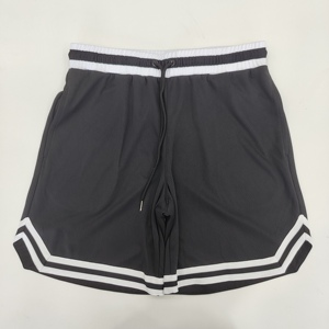 B429 Heren Basketbalshorts Basic Gym Warming-Up Ademend Plus Size Custom Team Logo Gedrukt Groothandel Blanco Cropped Botjes Design - Product Image 2