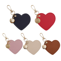 Llavero Personalizado de Cuero PU y Aleación de Zinc con Forma de Corazón, Impresión Digital, para Regalos Promocionales y Pedidos al por Mayor