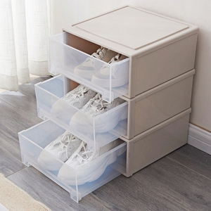 Casiers en plastique multi-étages grande capacité, boîte à <span class=keywords><strong>chaussures</strong></span> <span class=keywords><strong>empilable</strong></span>, armoires carrées, vêtements pour enfants, articles ménagers, rangement, neuf - Product Image 2