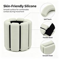 Bracelet de poignet lesté en silicone segmenté carré portable et durable 1LB 2LB (paire) pour l'entraînement de force des débutants