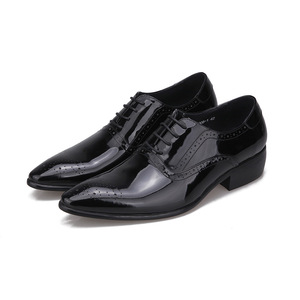 Layered Cowhide Men's British Style Decorative Shoes, Leather Shoes for Fashion and Business, High-<b>Heeled</b> Single Shoes - Product Image 6