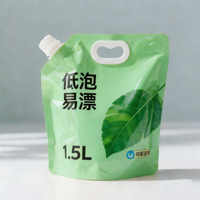 Emballage de sachets de détergent liquide avec impression de marque personnalisée, sac de lavage de linge, sachet doypack, savon, sachet debout avec bec verseur, plastique PE, accepté