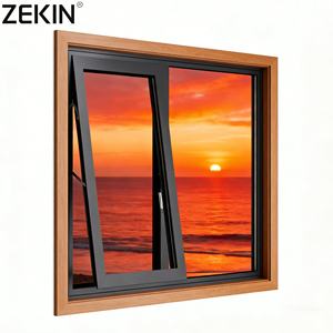 Fenêtre à battants moderne à double vitrage ZEKIN, fenêtre à <span class=keywords><strong>auvent</strong></span> en aluminium AS2047 avec persiennes en acier inoxydable, norme australienne pour la <span class=keywords><strong>maison</strong></span> - Product Image 1