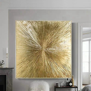Manifesti moderni di tela di lamina d'oro disegnati a mano <span class=keywords><strong>pittura</strong></span> a <span class=keywords><strong>olio</strong></span> astratta incorniciata immagine per soggiorno decorazione puro ritratto paesaggio - Product Image 2