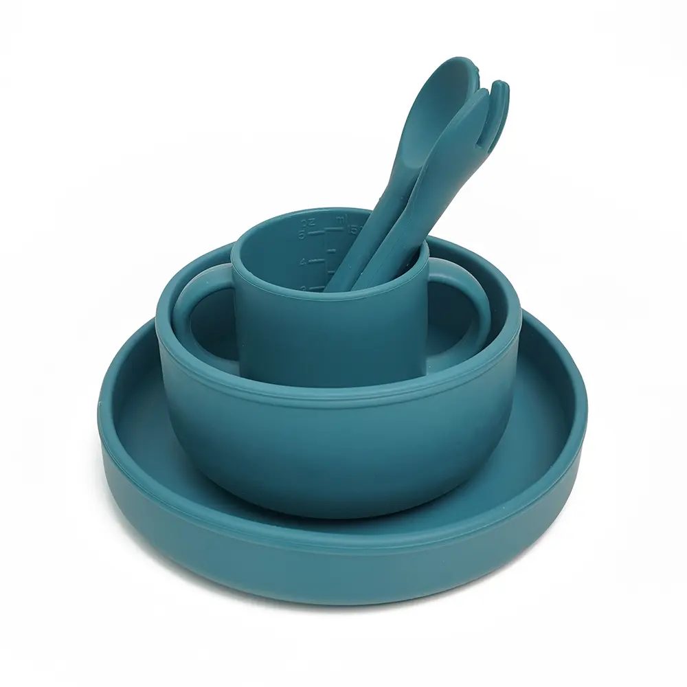 Ensemble de salle à manger pour enfants sans Bpa vaisselle bol à ventouse assiette pour enfants voyage vaisselle en silicone pour manger