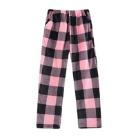 Pantalon de pyjama décontracté en flanelle pour femme, doux et chaud, à carreaux, pour l'automne et l'hiver, vente en gros