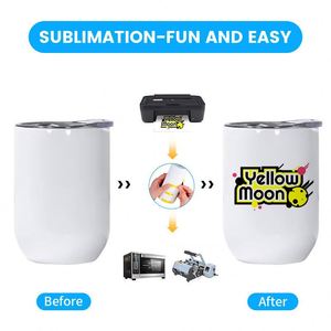 High Quality 12Oz Sublimation White Straight Stainless Steel Double Walled U Shape Egg Shape Wine Tumbler Cup Mug With Lid - Product Image 4
