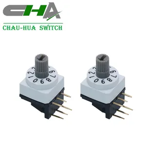 CHA RA series right angle rotary switch with 7.0mm handle 10 position side rotary switch with hole pin