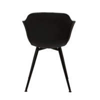 Chaise de salle à manger rembourrée avec accoudoirs, assise et dossier doux et rembourrés, pieds en métal pour la maison, le café, le restaurant