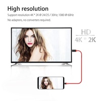 Câble HDTV USB-C 1m Type-C vers HDTV Cordon Adaptateur 1080P 4K USBC Convertisseur pour i-Phone 11 12 Samsung Mobile Phone Smart TV
