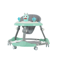 Vente en gros, trotteur de bébé de haute qualité, mignon de dessin animé, pivotant, 6 roues, multifonctionnel, apprendre en plastique, trotteur de bébé 4 en 1 avec musique