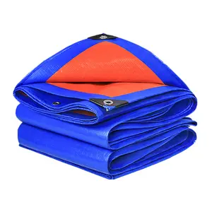 Lona de PE azul personalizada, lona resistente al agua tejida impermeable, LONA DE PE para techo al aire libre, lonas para camiones