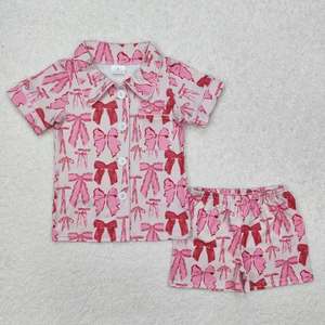 Set Coordinato per Sorelle <span class=keywords><strong>con</strong></span> Camicia e Pantaloncini <span class=keywords><strong>con</strong></span> Fiocchi Colorati e <span class=keywords><strong>Bottoni</strong></span>, <span class=keywords><strong>Pigiama</strong></span> per <span class=keywords><strong>Bambina</strong></span> - Product Image 2