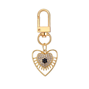 yeguang Ensemble de <span class=keywords><strong>12</strong></span> porte-clés en forme de cœur avec motif œil de démon, pendentif géométrique ajouré en alliage - Product Image 2