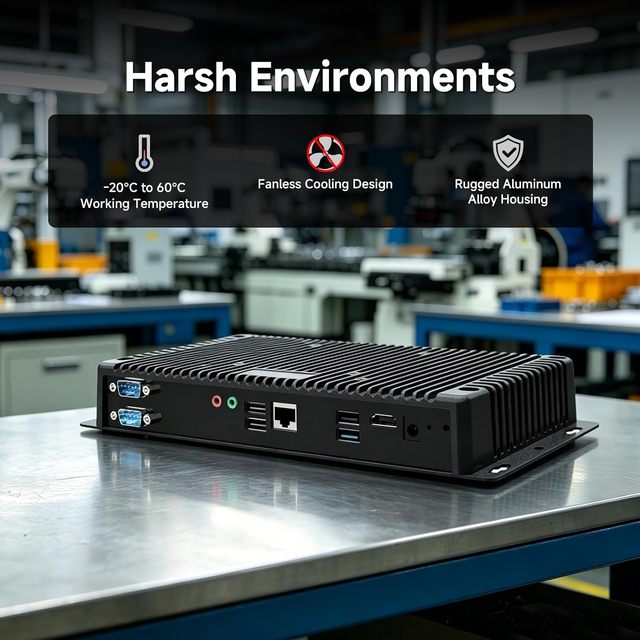 New Fanless Mini PC Computer 12-Core Celeron N5100 Windows 11 Pro DDR4 2xUSB3.0 for 2xRS232 2xLAN BT5.0/Dual Band WiFi-Black VR