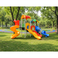 Ensemble de jeux d'extérieur en plastique de haute qualité pour enfants, avec toboggan et structure d'escalade, idéal pour les écoles, les parcs et les projets communautaires