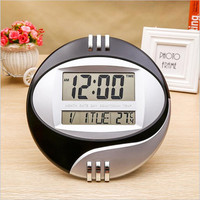 Snooze Led Horloge Murale Muet Support Horloges Électroniques Lcd Calendrier Température Numérique Maison Cuisine Bureau Intelligent Bureau Grand