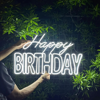 Enseigne néon LED personnalisée Joyeux Anniversaire 12V, lumière néon acrylique à intensité variable pour fête d'anniversaire, décoration murale de la maison, cadeau