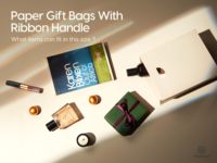 Umweltfreundliche Handgefertigte Einfarbige Geschenktüte mit Bandhenkeln für Geschenkverpackungen, Handwerk, Kerzen, Kosmetik, Schmuck, Hochzeitsgeschenke