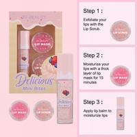 Kit de soin des lèvres de beauté végétalienne Coffret cadeau de Noël Produits d'autosoin blanchissants Ensemble de soin des lèvres Blanchiment doux Hydrate Trio Soin des lèvres