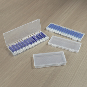 Battery Storage Box Rectangle High Transparency PP Plastic Covered Office Organizer Desktop Storage Box 12 16 Batteries AA AAA - Product Image 3