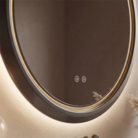Miroir de salle de bain LED rond intelligent à écran tactile, cadre en aluminium 6063, miroir argenté sans cuivre, lumière à intensité variable pour la maison, le salon, la villa