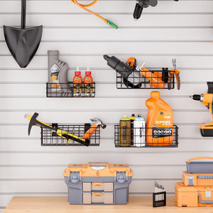 Panier suspendu en métal pour mur à lattes, en <span class=keywords><strong>vente</strong></span>, pour le stockage en entrepôt, personnalisation du panier suspendu - Product Image 5