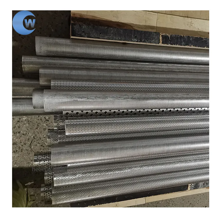 गर्म बिक्री धातु 304 316 स्टेनलेस स्टील तार जाल धातु छिद्रित फिल्टर ट्यूब
