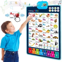 Tableau d'apprentissage des lettres anglaises, jouet musical, tapis de piano, tableau mural de l'alphabet, tableau mural parlant ABC, éducation, affiche murale pour enfants