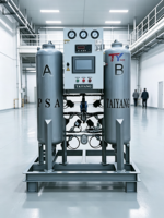 Generator Oksigen PSA HongBo 90% High Flow Skid Mounted Kapasitas 1-5000L/H Keamanan Tinggi untuk Pabrik Tungku Busur Listrik Logam Bekas