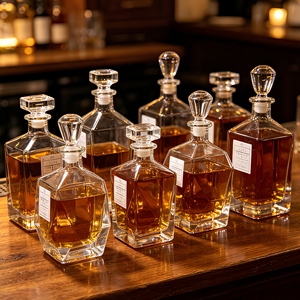 Nouvelle conception, <span class=keywords><strong>bouteille</strong></span> à liqueur/<span class=keywords><strong>vin</strong></span> <span class=keywords><strong>vide</strong></span> transparente en forme de diamant, texture cristalline haute transparence, avec <span class=keywords><strong>bouchon</strong></span> - Product Image 1